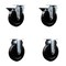 Service Caster 5'' Hard Rubber Wheel Swivel Top Plate Caster Set with 2 Posi Brakes 2 Rigid, 4PK SCC-20S514-HRS-PLB-2-R-2 - alternate 1